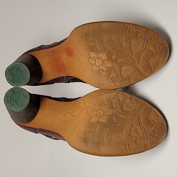 El Naturalista Colibri Bootie Ankle Boots Block Heels Side Zip Brown Leather 40 - Picture 15 of 16